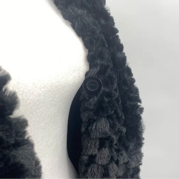 Adrienne Landau Black Faux Fur Moto Jacket - Picture 4 of 16